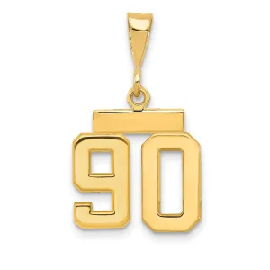 14k yellow gold small polished number 90 charm