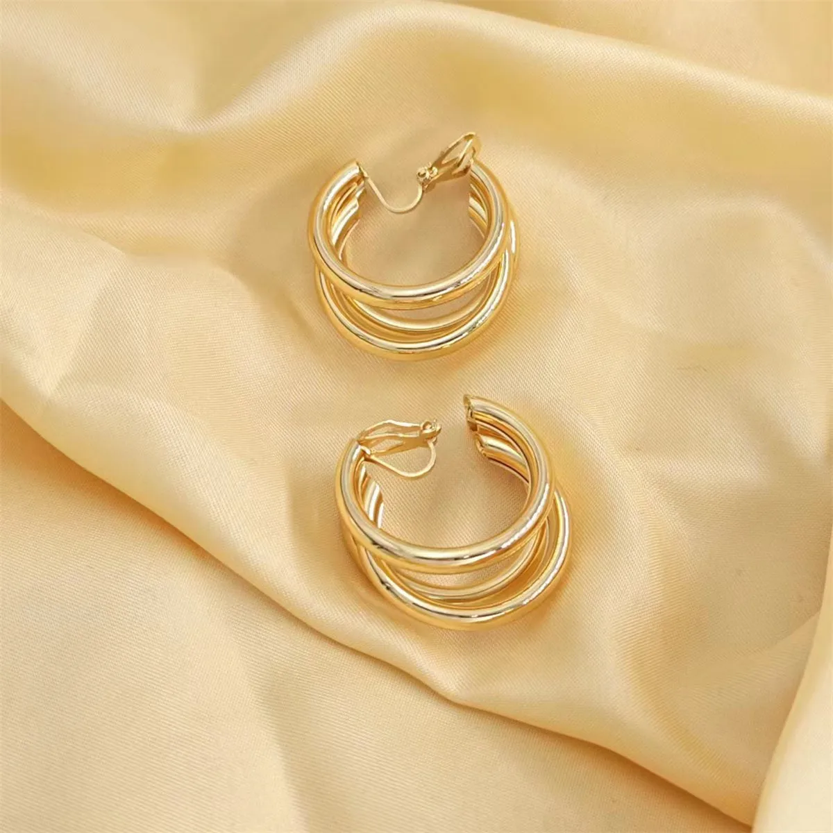 18K Gold-Plated Crisscross Hoop Earrings