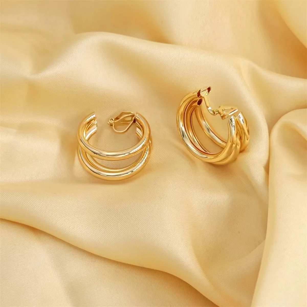 18K Gold-Plated Crisscross Hoop Earrings