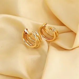 18K Gold-Plated Crisscross Hoop Earrings