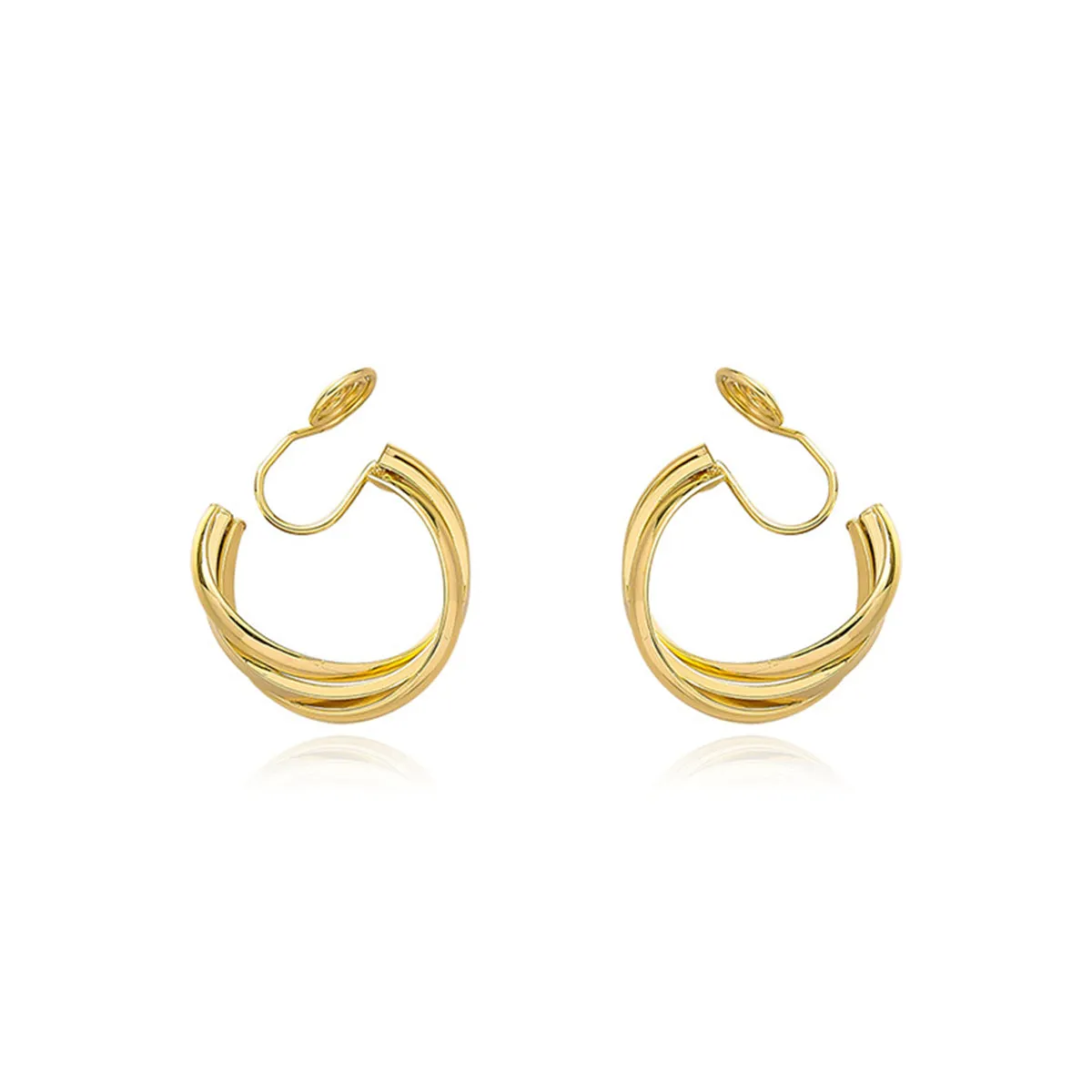 18K Gold-Plated Crisscross Hoop Earrings