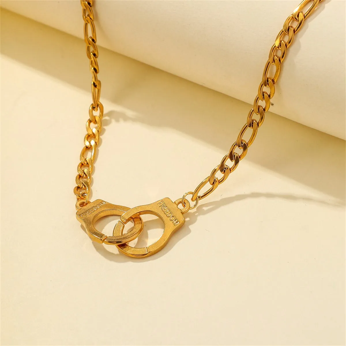 18K Gold-Plated Freedom Handcuff Pendant Necklace