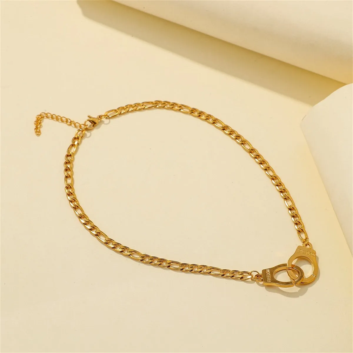 18K Gold-Plated Freedom Handcuff Pendant Necklace