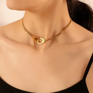18K Gold-Plated Freedom Handcuff Pendant Necklace