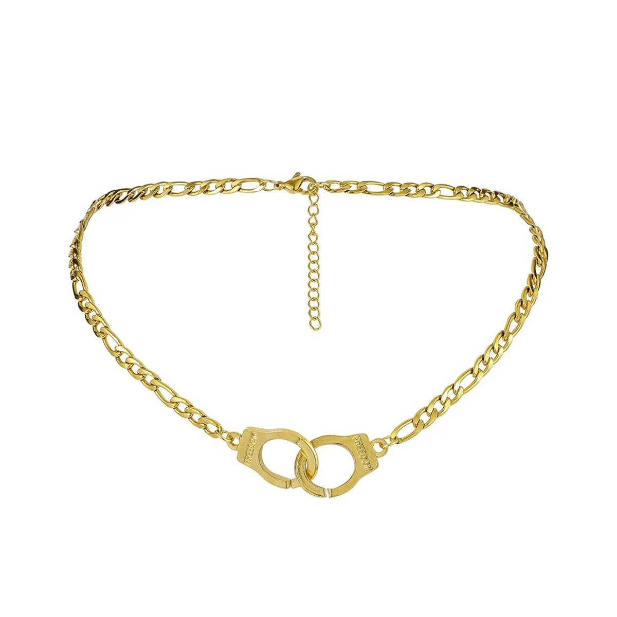 18K Gold-Plated Freedom Handcuff Pendant Necklace