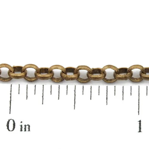 3.8mm Brass Antiqued Bronze Rolo Chain,Handmade,sold 25 meters per Roll