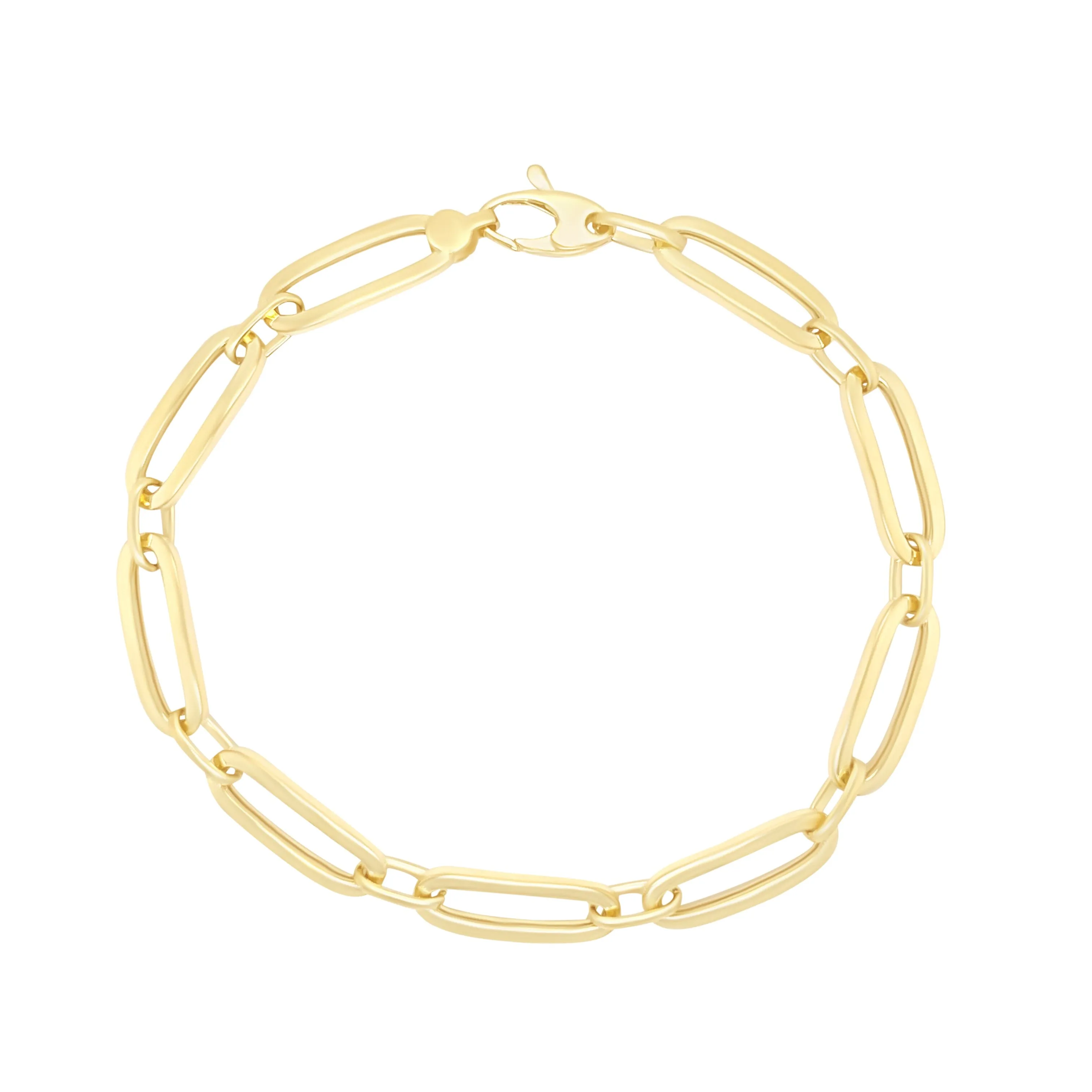 9ct Yellow Gold Silver Infused Oval Link Bracelet
