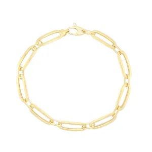 9ct Yellow Gold Silver Infused Oval Link Bracelet