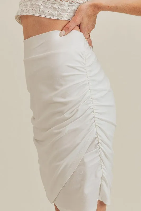 Aemi   Co Ruched High Waist Mini Skirt