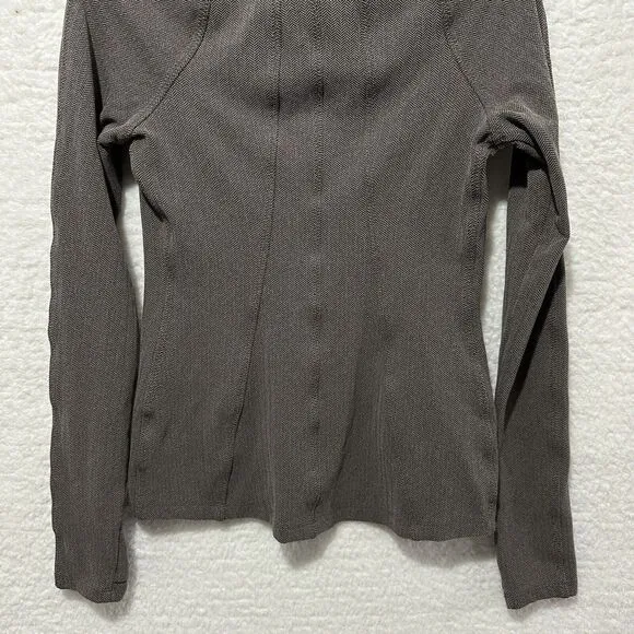 ATHLETA Women's Brown Full Zip Athletic Running Top Long Sleeve Stretch Size S