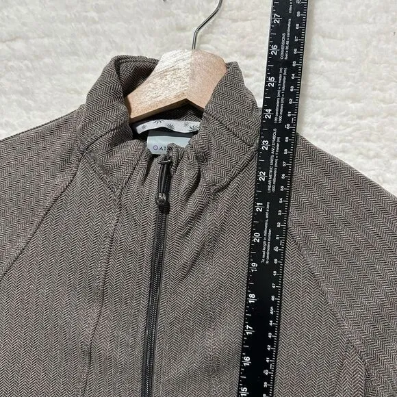ATHLETA Women's Brown Full Zip Athletic Running Top Long Sleeve Stretch Size S