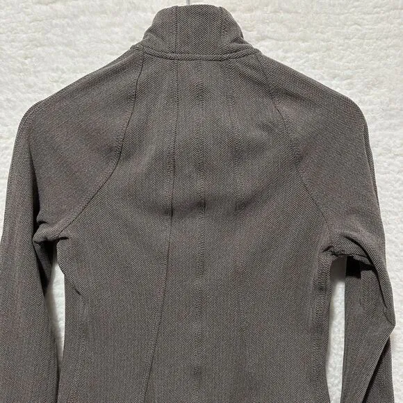 ATHLETA Women's Brown Full Zip Athletic Running Top Long Sleeve Stretch Size S