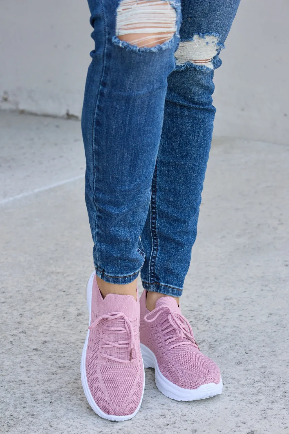 Athletic Shoes - Forever Link Breathable Mesh Lace-up Round Toe Athletic Shoes