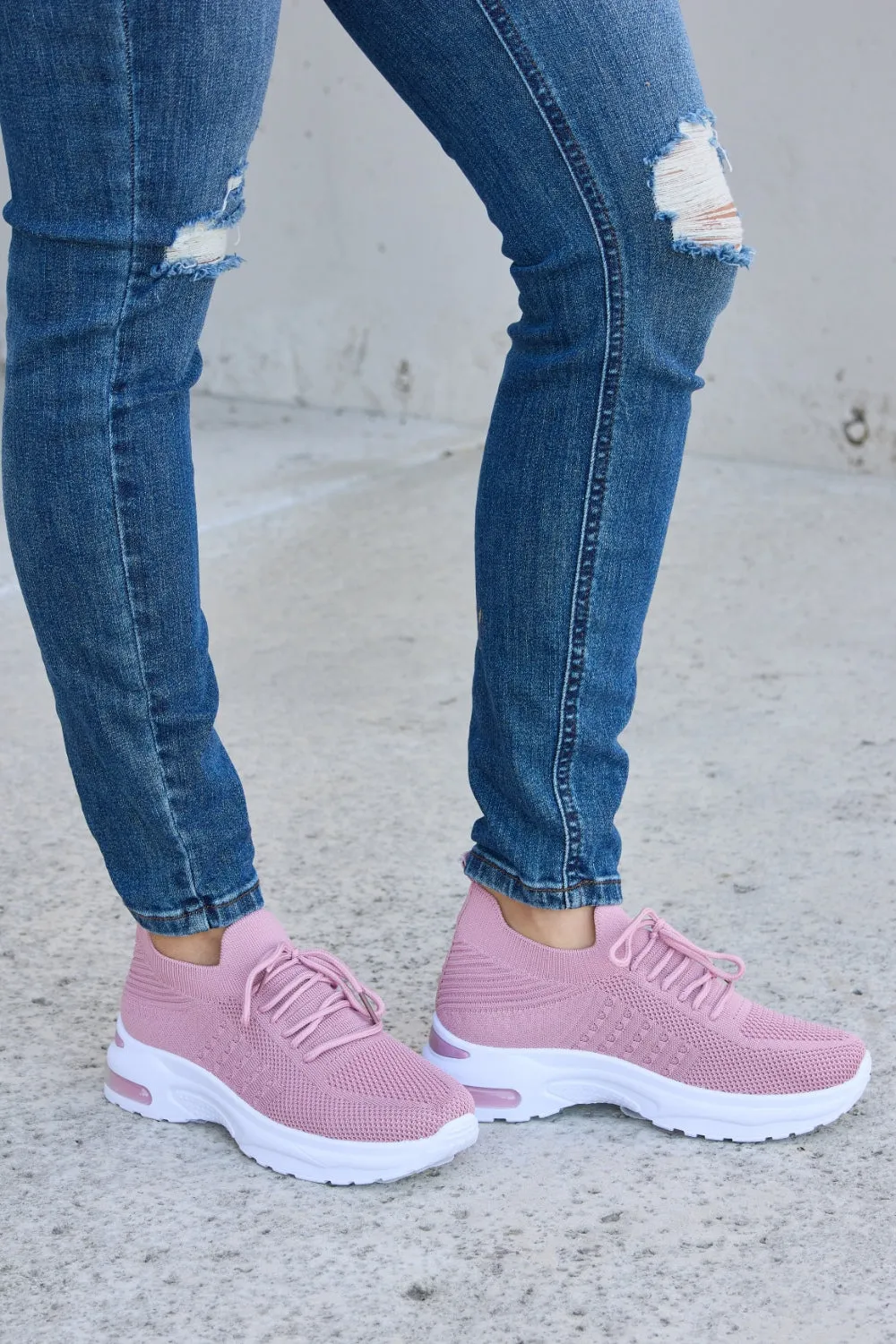 Athletic Shoes - Forever Link Breathable Mesh Lace-up Round Toe Athletic Shoes