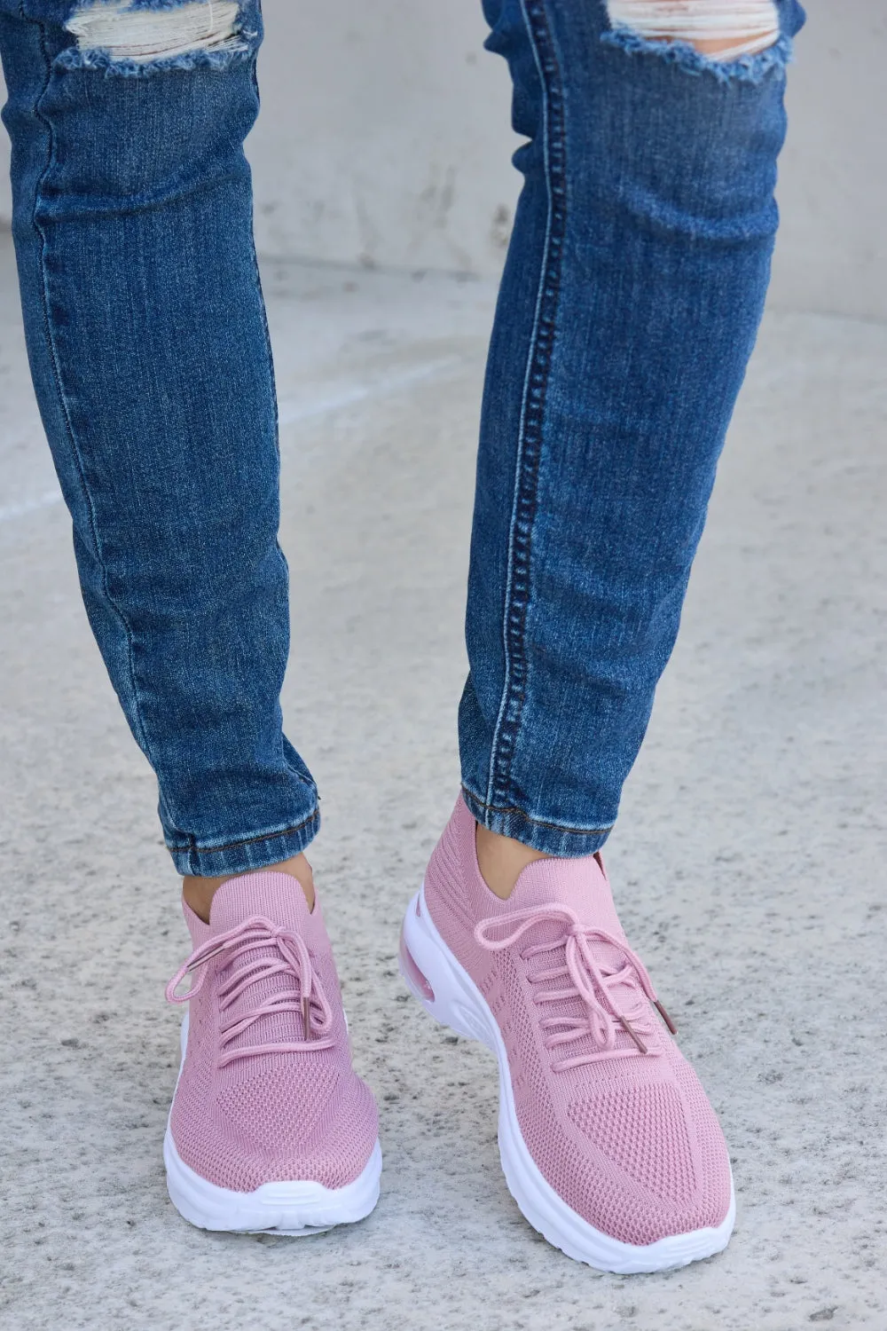 Athletic Shoes - Forever Link Breathable Mesh Lace-up Round Toe Athletic Shoes