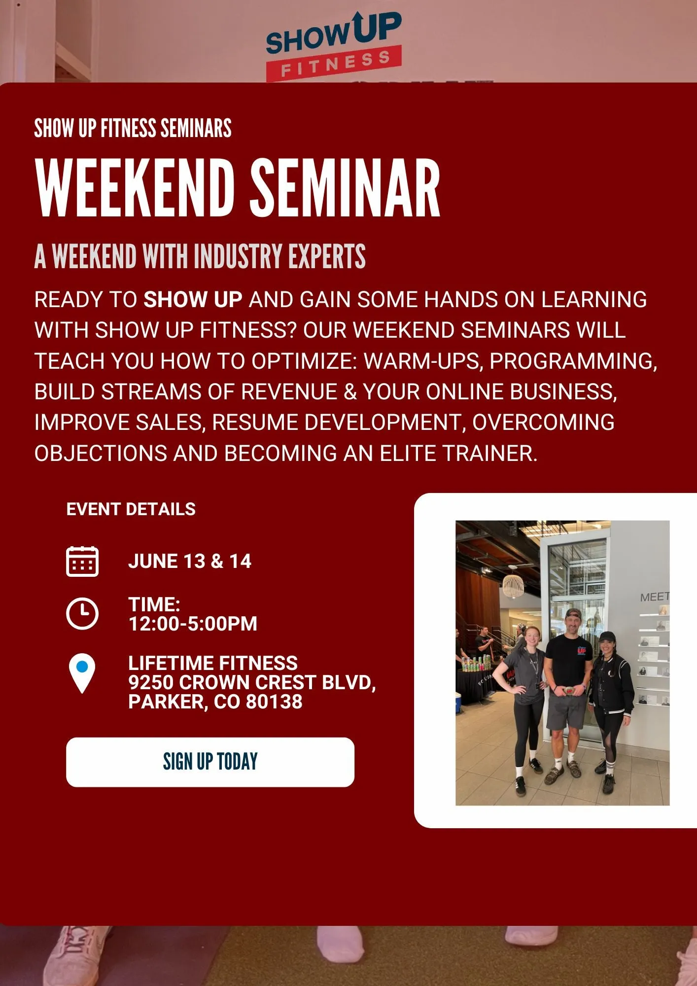 Aurora Colorado, June 13 &14th Pay in Full