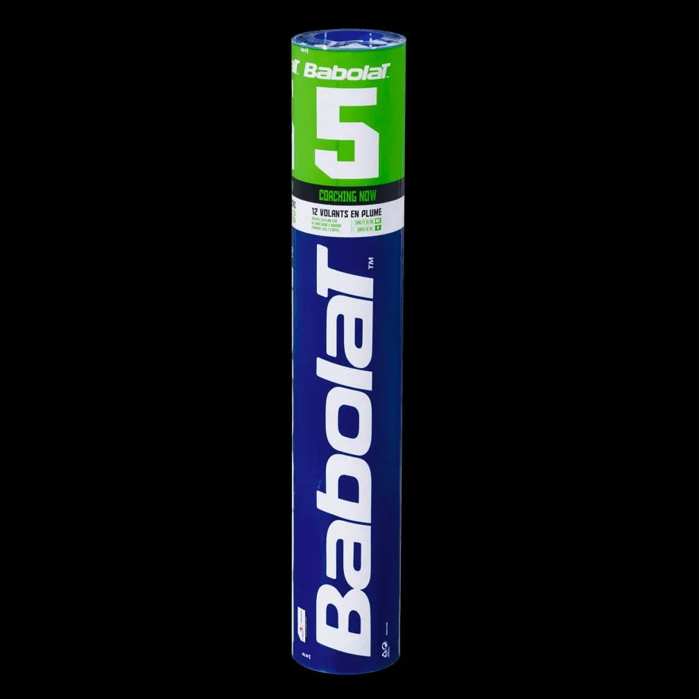 Babolat 5 Badminton Feather Shuttles / Shuttlecocks - Set of 12