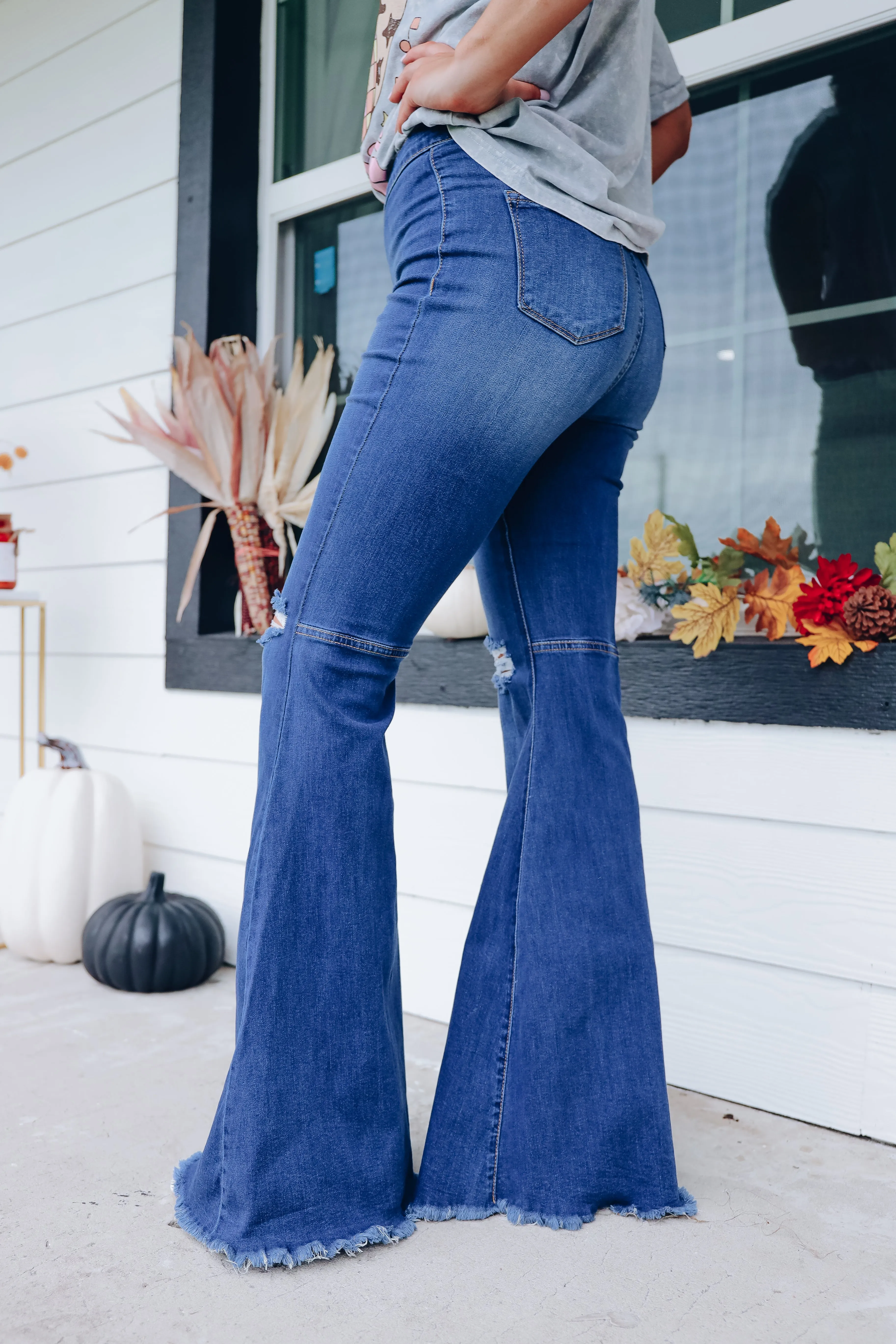 Baretta Distressed Bell Bottom Jeans - Medium