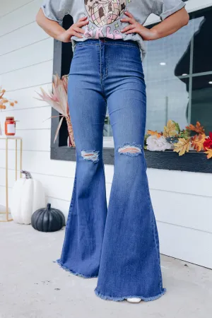 Baretta Distressed Bell Bottom Jeans - Medium