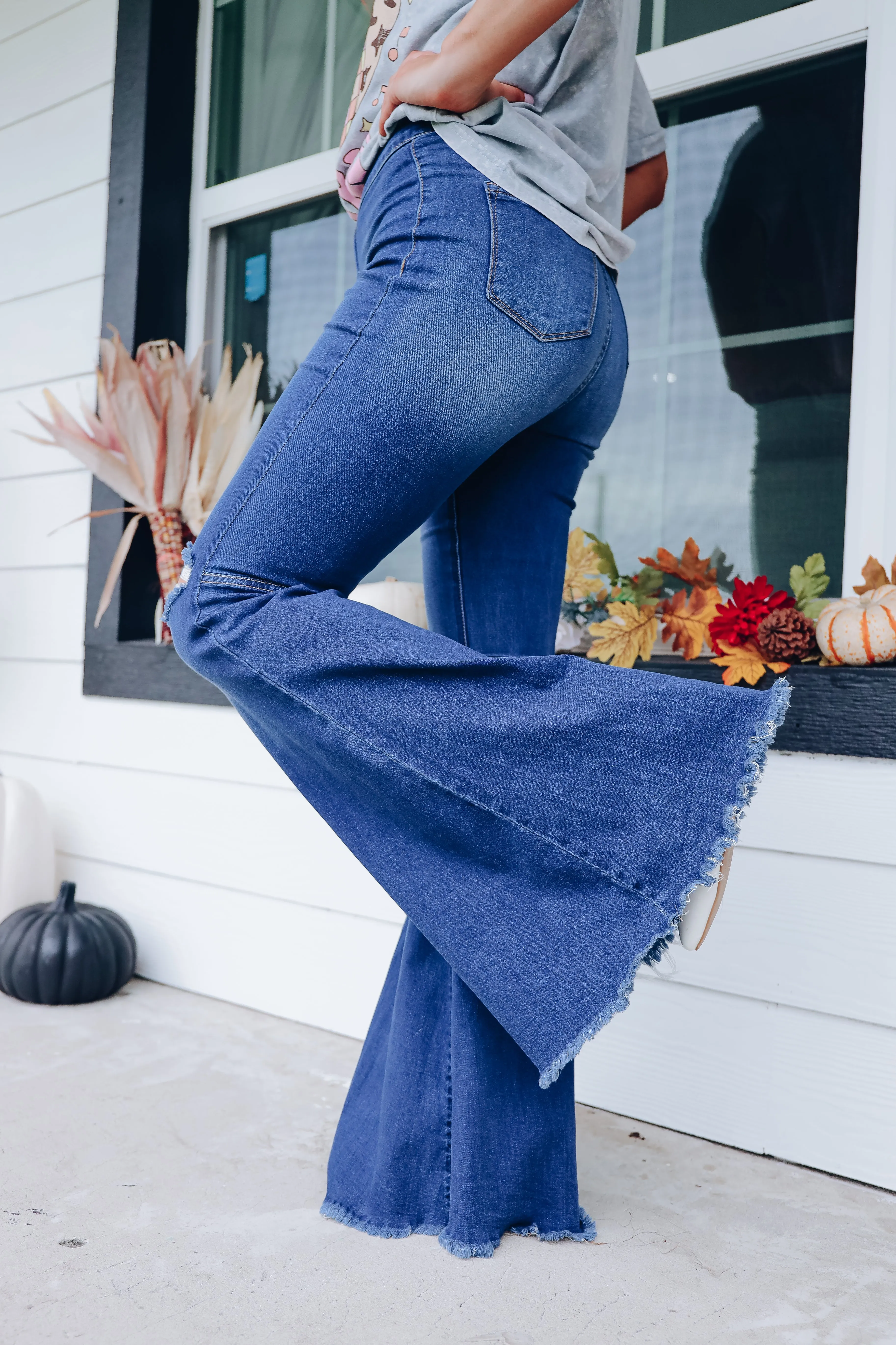 Baretta Distressed Bell Bottom Jeans - Medium