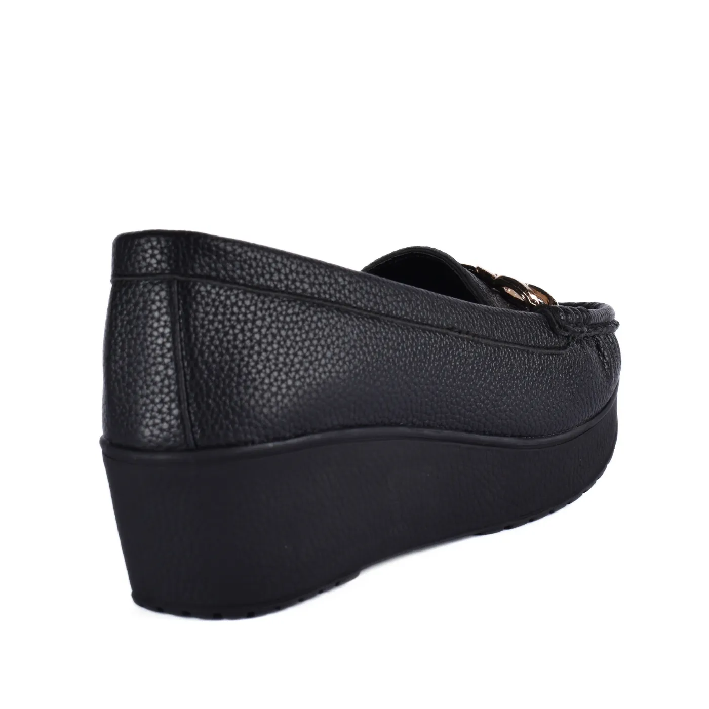 Basic Leather Shoe with Elastic Side