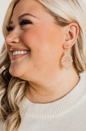 Beautifully Bold Dangle Pearl Earrings- Gold