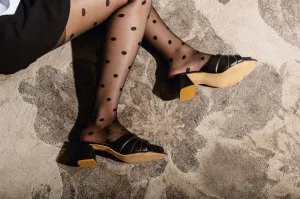 Black heels- Bold Strapped Black Daily wear heels in Block heels