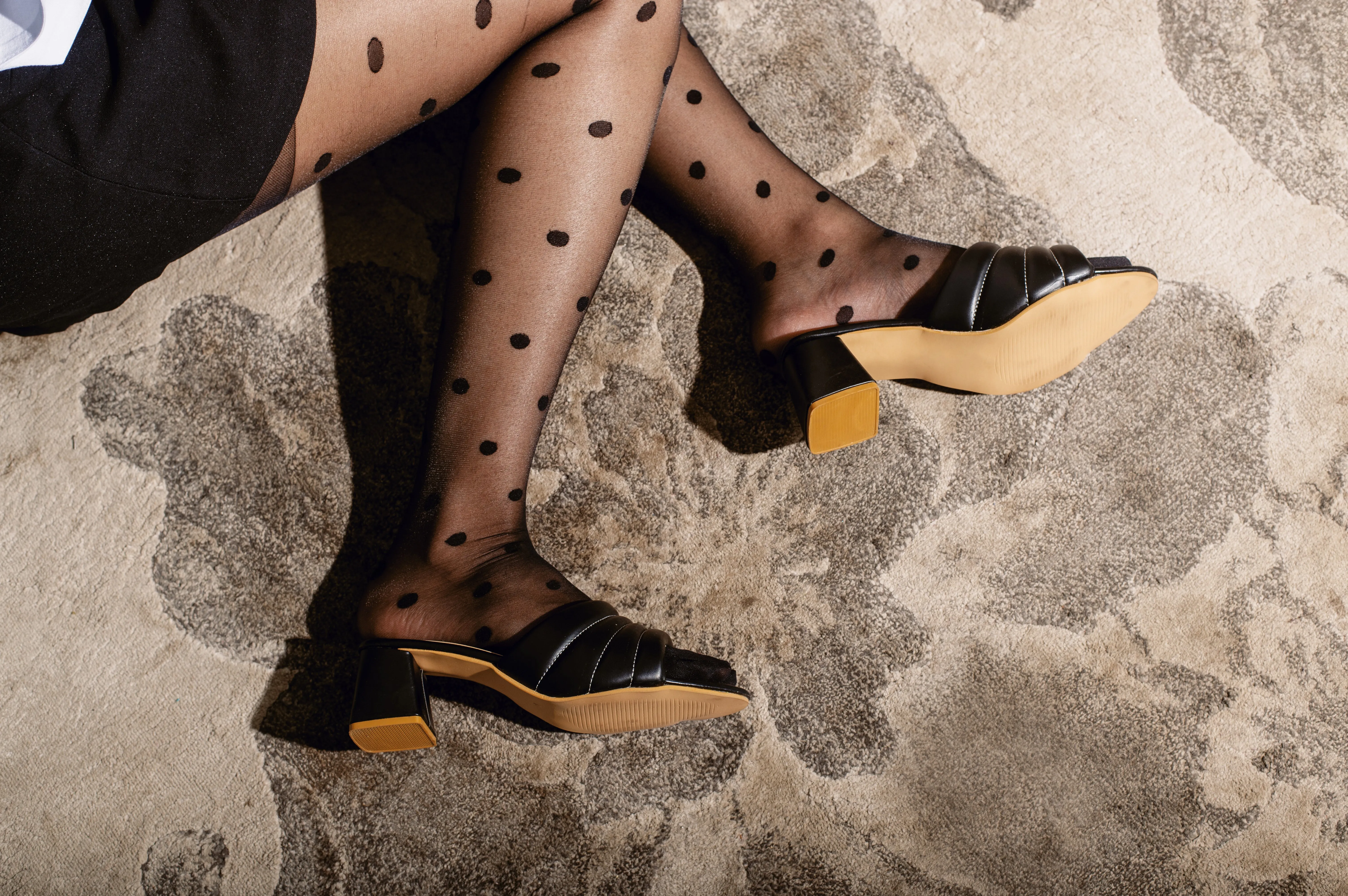 Black heels- Bold Strapped Black Daily wear heels in Block heels