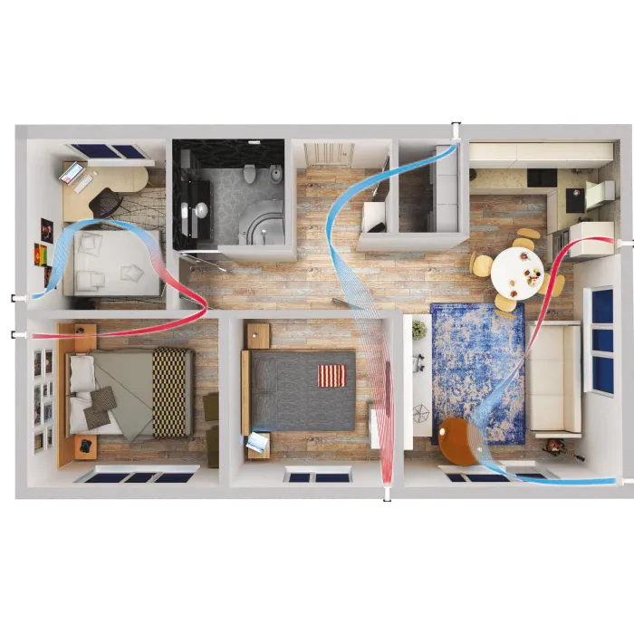 Blauberg AERIS-MIDI-BRO Aeris-Midi Alternate Flow Heat Recovery Fan Single Room Energy Saving Unit Brown