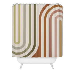 BOLD CURVATURE STRIPES I SHOWER CURTAIN