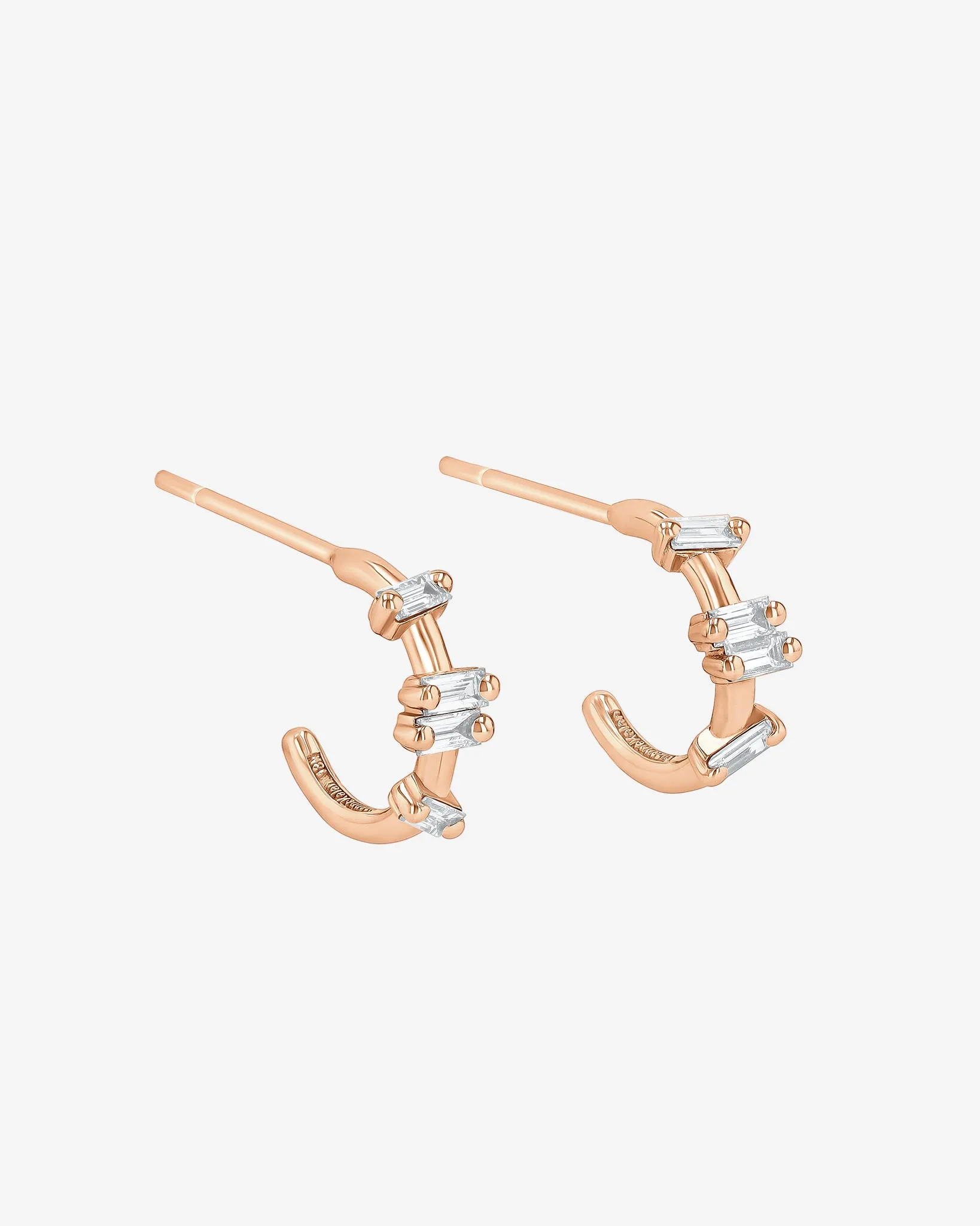 Bold Diamond Barbwire Mini Hoops