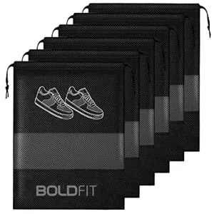 Boldfit Shoe Bag for Travel & Storage Travel Organizer for Women & Men Travel Accessories Shoe Organizer Shoe Bags Pouches Travel Shoe Cover for Travelling Travel Essentials - Pack of 6 Shoe Pouch