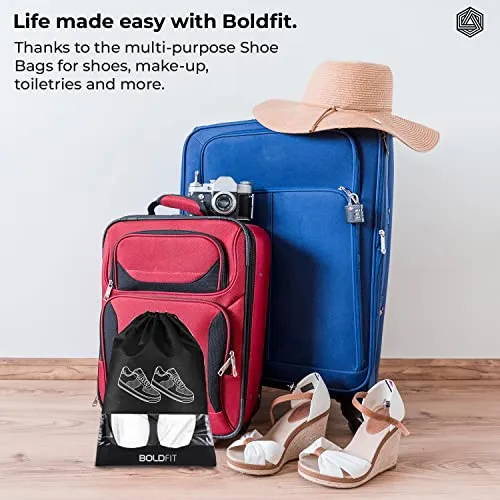 Boldfit Shoe Bag for Travel & Storage Travel Organizer for Women & Men Travel Accessories Shoe Organizer Shoe Bags Pouches Travel Shoe Cover for Travelling Travel Essentials - Pack of 6 Shoe Pouch