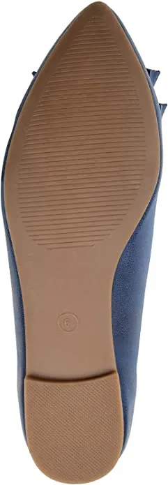 Brinley Co. Womens Ruffled Flat Blue, 9 Regular US