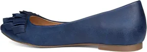 Brinley Co. Womens Ruffled Flat Blue, 9 Regular US