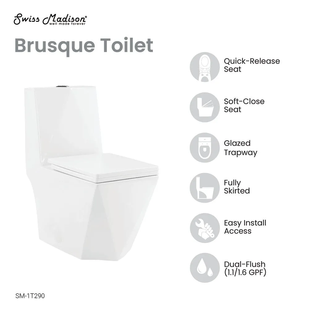 Brusque One-Piece Square Toilet Dual-Flush 1.1/1.6 gpf