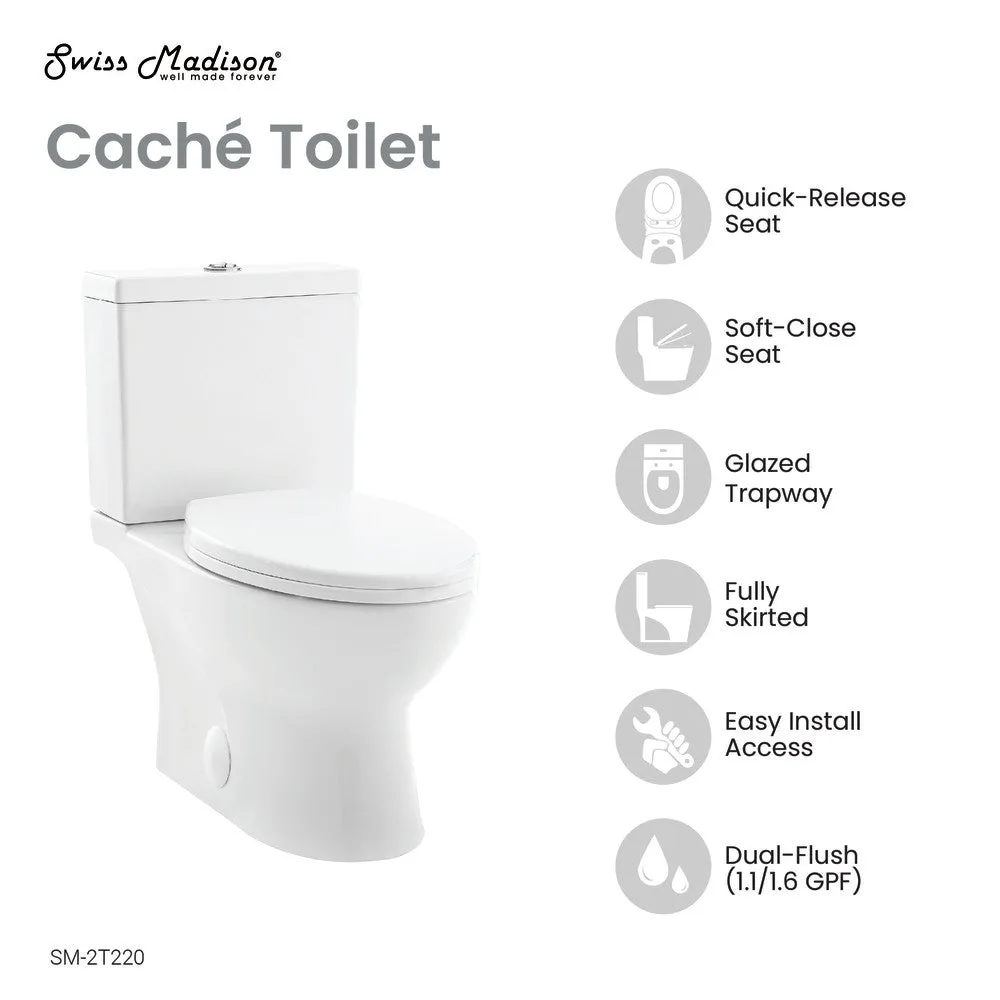 Cache Two-Piece Elongated Toilet Dual-Flush 1.1/1.6 gpf