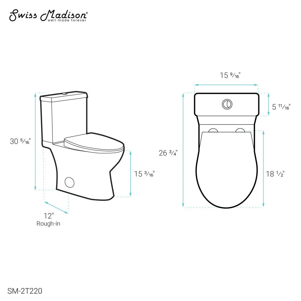 Cache Two-Piece Elongated Toilet Dual-Flush 1.1/1.6 gpf