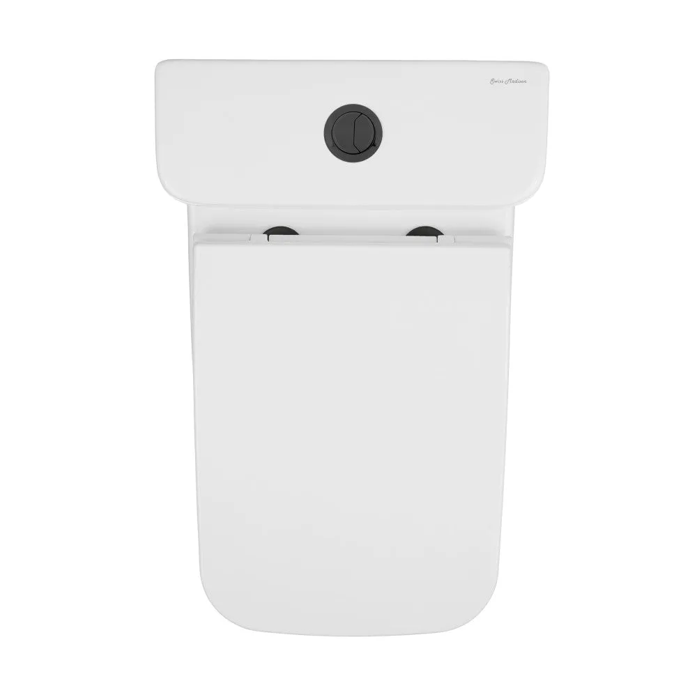 Carre One Piece Square Toilet Dual Flush, Black Hardware