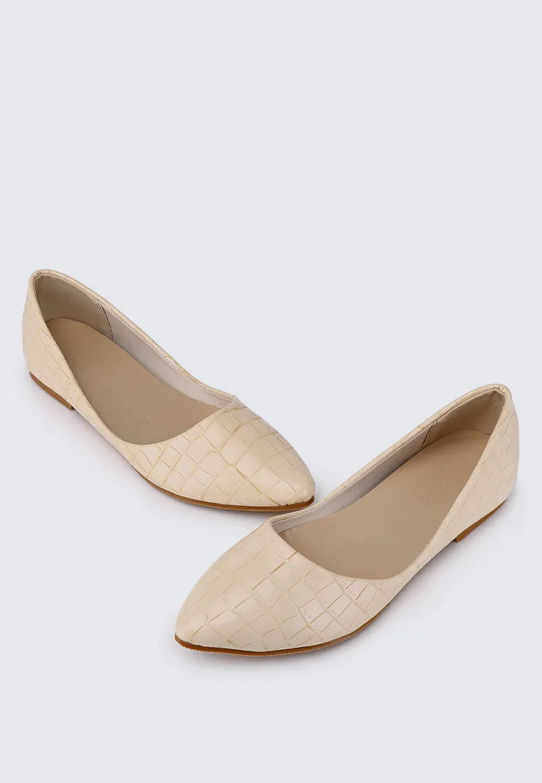 Cece Croc Comfy Ballerina In Beige