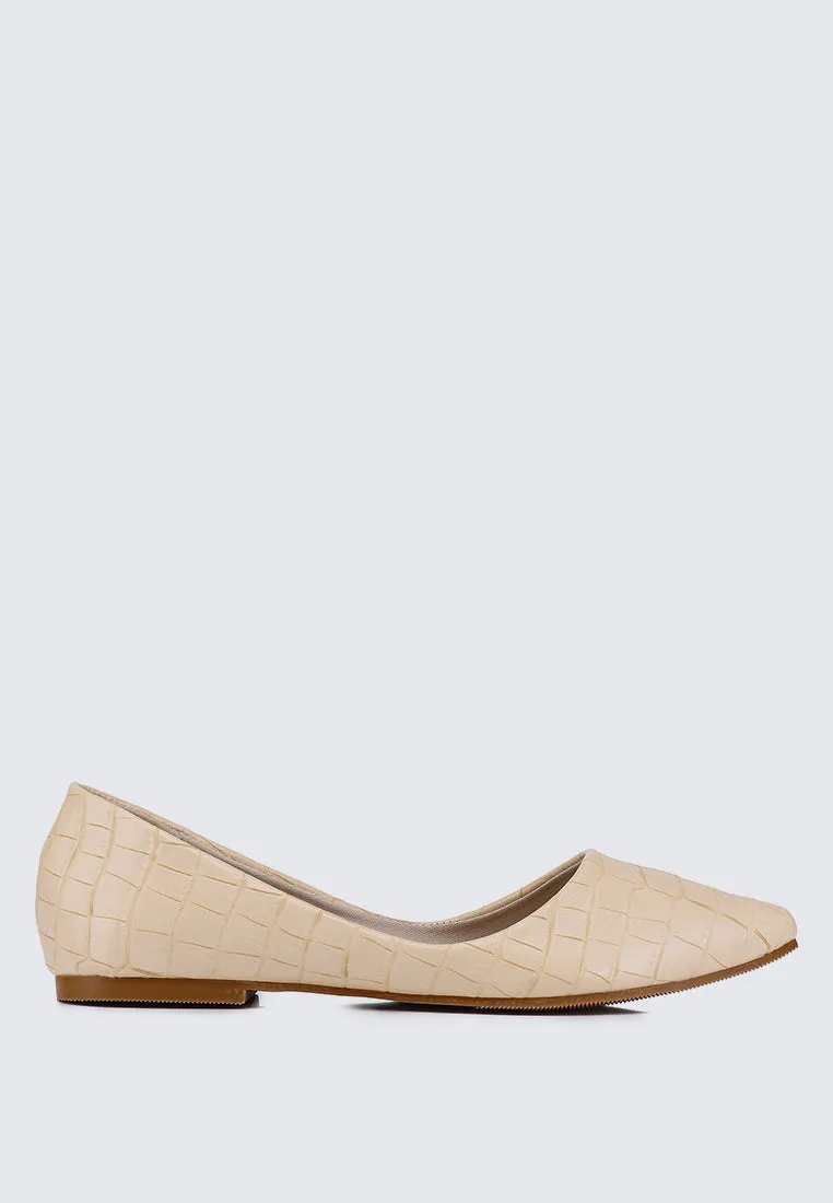 Cece Croc Comfy Ballerina In Beige