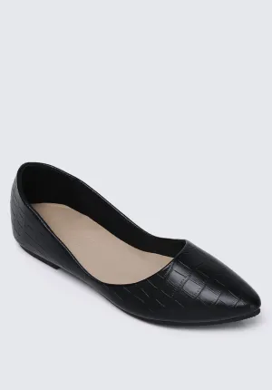Cece Croc Comfy Ballerina In Black
