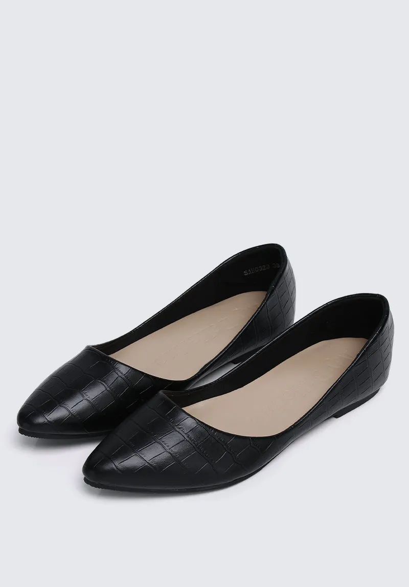 Cece Croc Comfy Ballerina In Black
