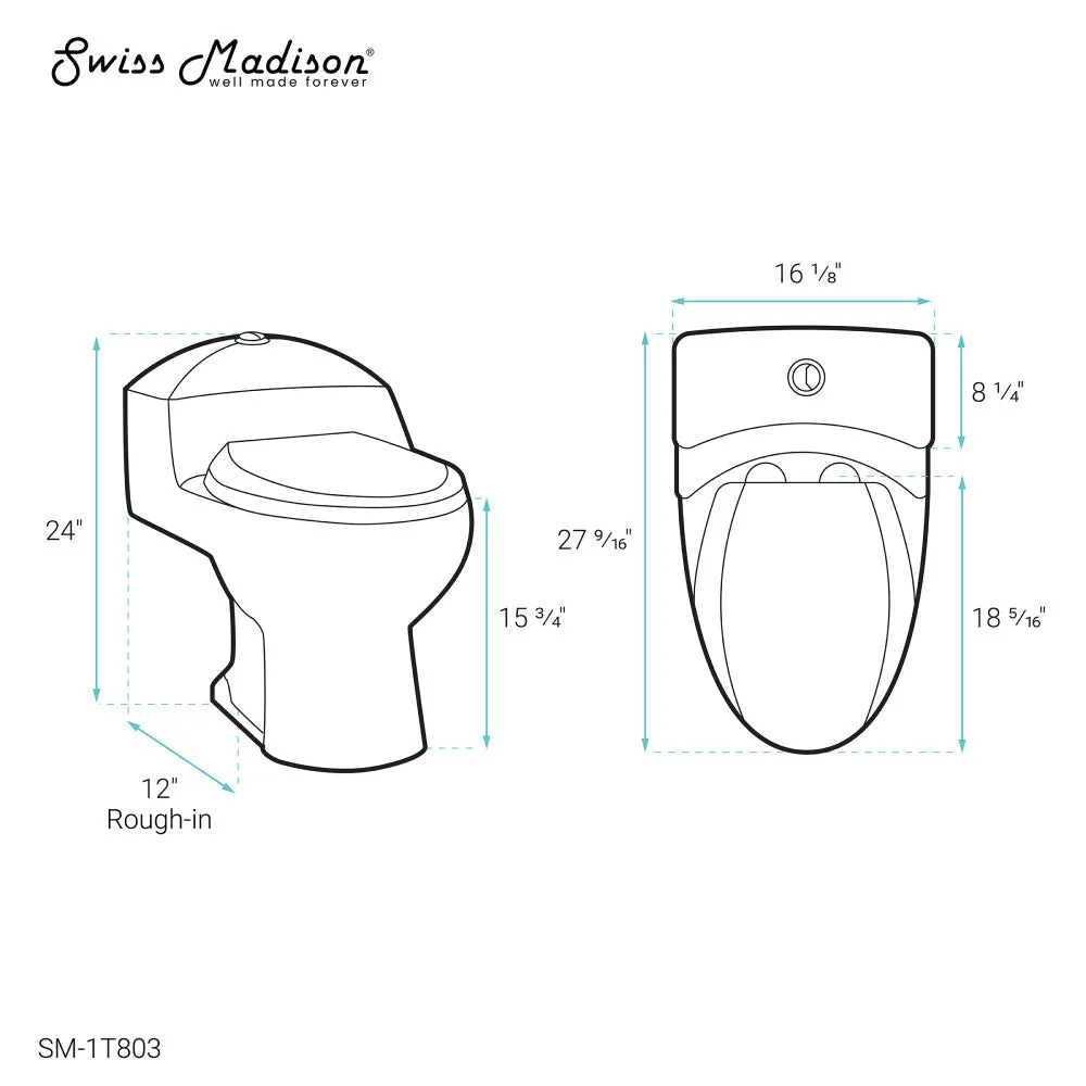 Chateau One-Piece Elongated Toilet Dual-Flush 1.1/1.6 gpf