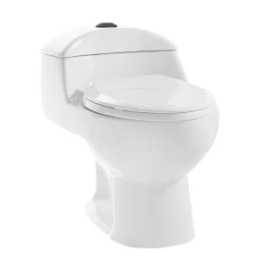Chateau One Piece Elongated Toilet Dual Flush, Black Hardware 1.1/1.6 gpf