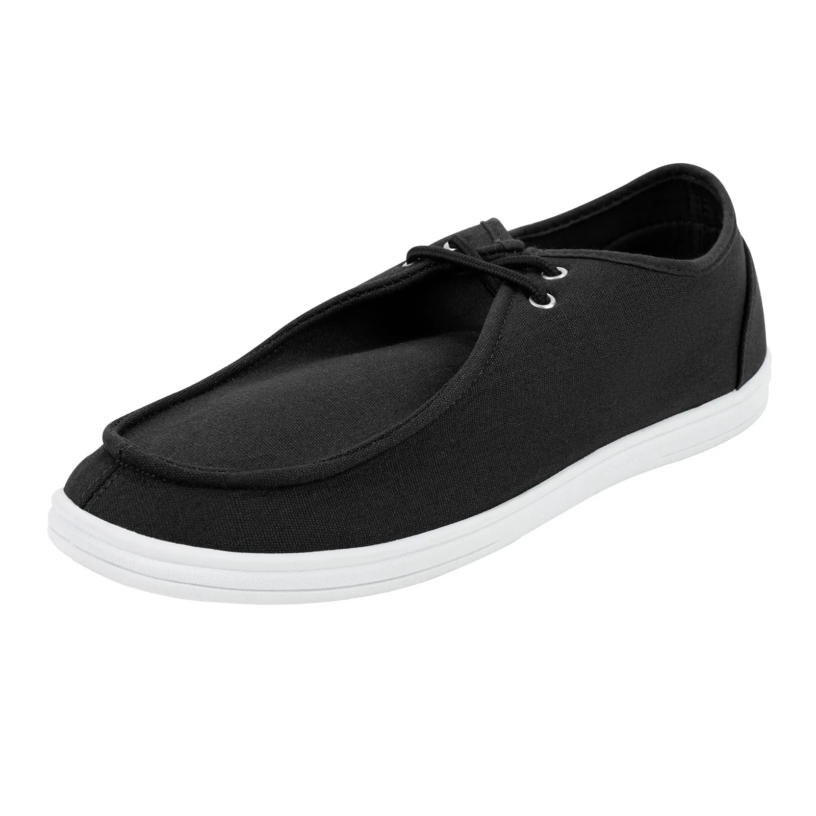 CHIN·MOON Men's Slip On Loafers Walking Driving Business Casual Shoes Lace Up Canvas Footwear