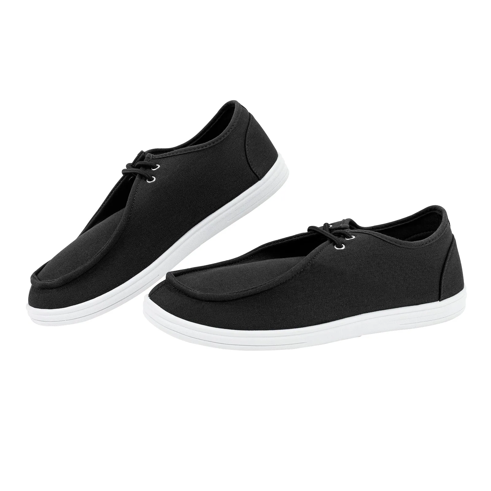 CHIN·MOON Men's Slip On Loafers Walking Driving Business Casual Shoes Lace Up Canvas Footwear