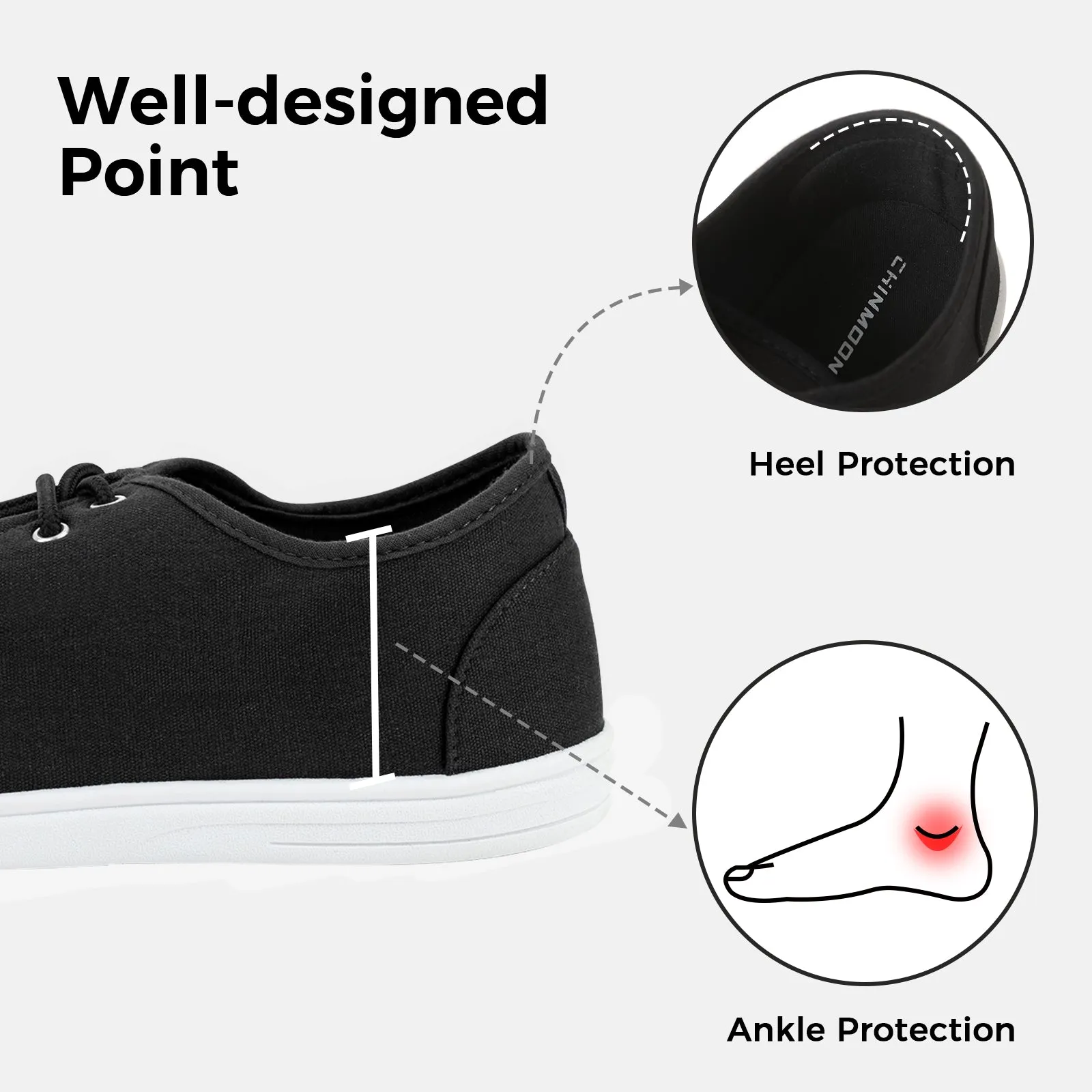 CHIN·MOON Men's Slip On Loafers Walking Driving Business Casual Shoes Lace Up Canvas Footwear