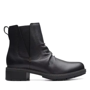 Clarks Women's Hearth Rose Black Leather 26174243