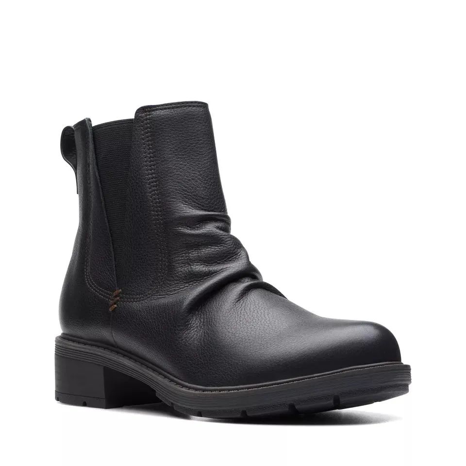 Clarks Women's Hearth Rose Black Leather 26174243